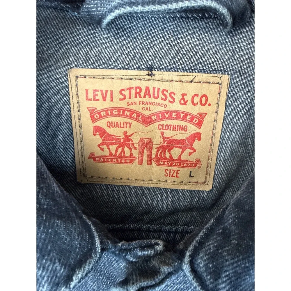 Levi's Trucker Jacket Mens L Black Jason Aldean Las Vegas Country Cowboy Rodeo - Picture 4 of 14